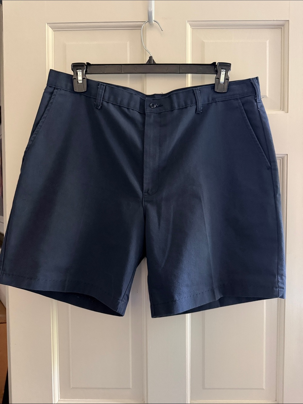Men's Flat Front Navy Shorts - Tailored Everyday Style